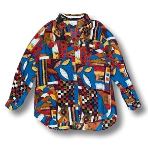 Funky Retro Patterned Blouse